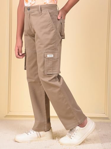 Crimsoune Club Boy's Khaki Cargo Trousers (11-12Y)