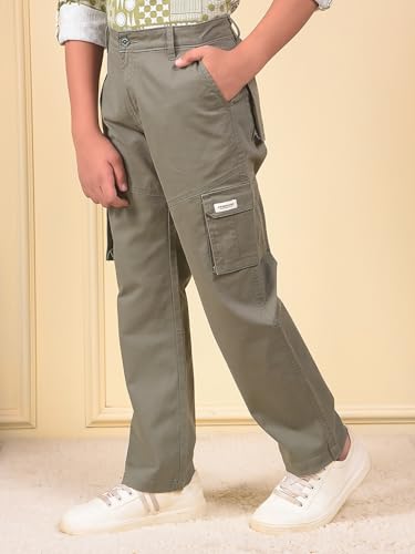 Crimsoune Club Boy's Green Cargo Trousers (7-8Y)