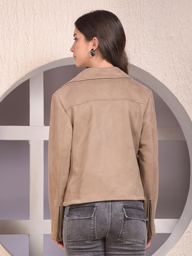 Crimsoune Club Women's Beige Notched Lapel Jacket