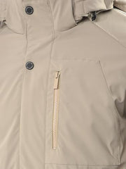 Crimsoune Club Men's Beige Hooded Neck Puffer Jacket