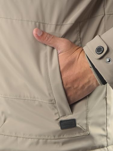 Crimsoune Club Men's Beige Hooded Neck Puffer Jacket