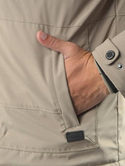 Crimsoune Club Men's Beige Hooded Neck Puffer Jacket