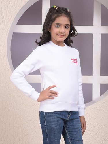 Crimsoune Club Girl's White Sweatshirt (9-10Y)