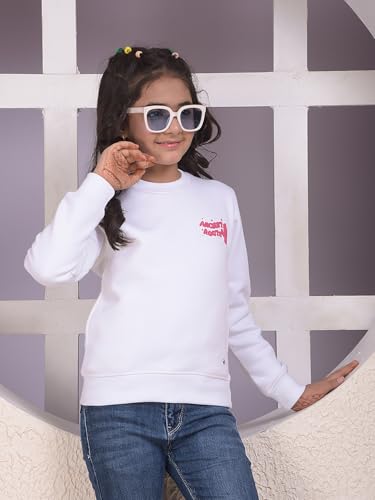 Crimsoune Club Girl's White Sweatshirt (9-10Y)