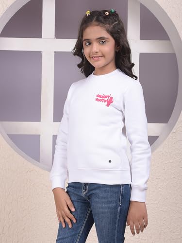 Crimsoune Club Girl's White Sweatshirt (9-10Y)