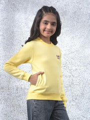 Crimsoune Club Girl's Yellow Knitted Sweatshirt (9-10Y)
