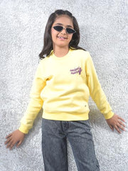 Crimsoune Club Girl's Yellow Knitted Sweatshirt (9-10Y)