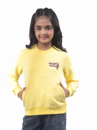 Crimsoune Club Girl's Yellow Knitted Sweatshirt (9-10Y)