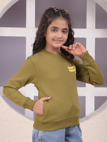 Crimsoune Club Girl's Olive Sweatshirt (9-10Y)