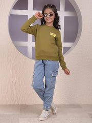 Crimsoune Club Girl's Olive Sweatshirt (9-10Y)