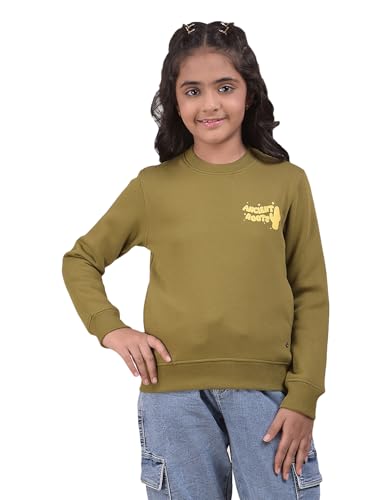 Crimsoune Club Girl's Olive Sweatshirt (9-10Y)