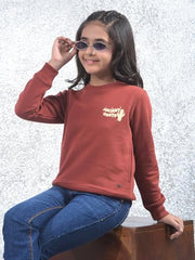 Crimsoune Club Girl's Red Knitted Sweatshirt (9-10Y)