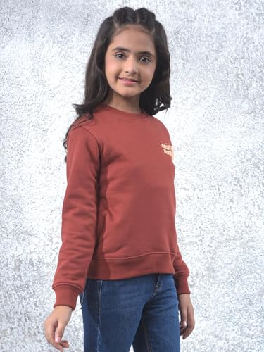 Crimsoune Club Girl's Red Knitted Sweatshirt (9-10Y)