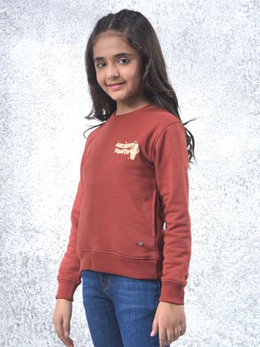 Crimsoune Club Girl's Red Knitted Sweatshirt (9-10Y)