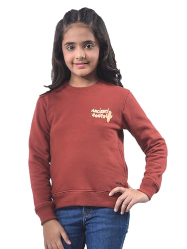 Crimsoune Club Girl's Red Knitted Sweatshirt (9-10Y)