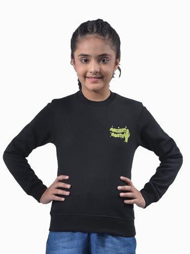 Crimsoune Club Girl's Black Knitted Sweatshirt (13-14Y)