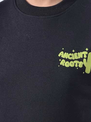 Crimsoune Club Girl's Black Knitted Sweatshirt (13-14Y)