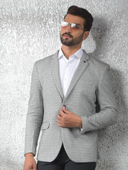 Crimsoune Club Men's Grey Notched Lapel Modal Single-Breasted Blazer (M)