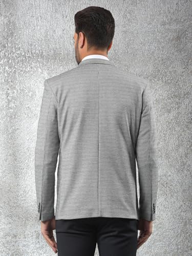Crimsoune Club Men's Grey Notched Lapel Modal Single-Breasted Blazer (M)