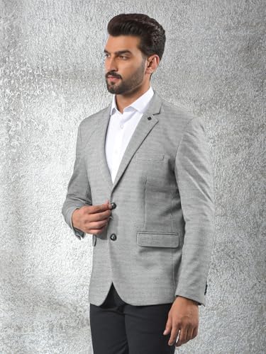 Crimsoune Club Men's Grey Notched Lapel Modal Single-Breasted Blazer (M)