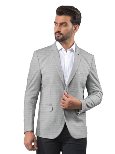 Crimsoune Club Men's Grey Notched Lapel Modal Single-Breasted Blazer (M)