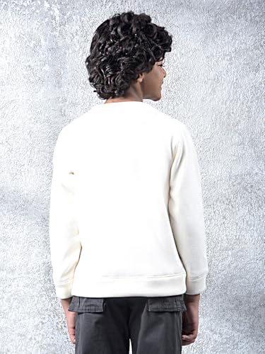 Crimsoune Club Boy's Cream Embellished Sweatshirt (5-6Y)