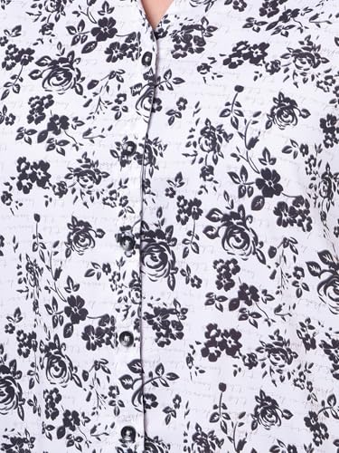 Crimsoune Club Women's White Floral Print Shirt