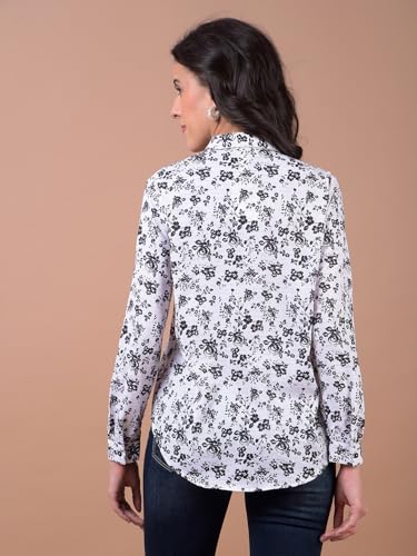Crimsoune Club Women's White Floral Print Shirt