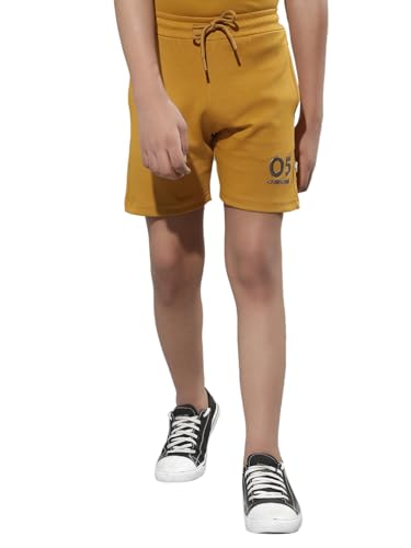 Crimsoune Club Boy's Mustard Typographic Print Shorts (9-10Y)