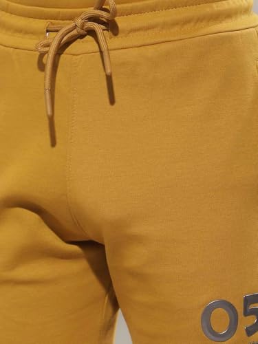 Crimsoune Club Boy's Mustard Typographic Print Shorts (9-10Y)