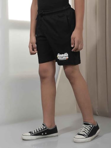 Crimsoune Club Boy's Black Graphic Print Shorts (5-6Y)
