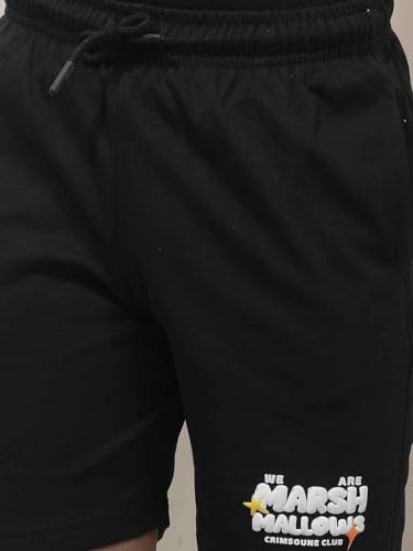 Crimsoune Club Boy's Black Graphic Print Shorts (5-6Y)