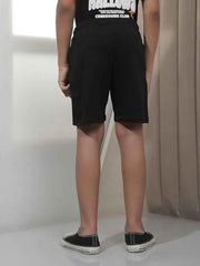 Crimsoune Club Boy's Black Graphic Print Shorts (5-6Y)