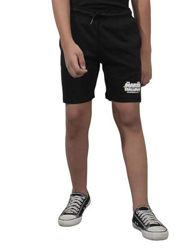 Crimsoune Club Boy's Black Graphic Print Shorts (5-6Y)