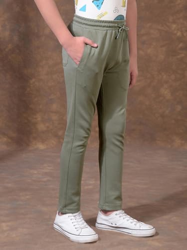Crimsoune Club Boy's Olive Green Active Comfort Trackpants (5-6Y)