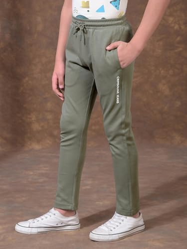 Crimsoune Club Boy's Olive Green Active Comfort Trackpants (5-6Y)