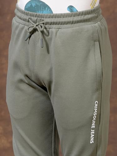 Crimsoune Club Boy's Olive Green Active Comfort Trackpants (5-6Y)