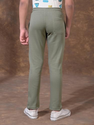 Crimsoune Club Boy's Olive Green Active Comfort Trackpants (5-6Y)