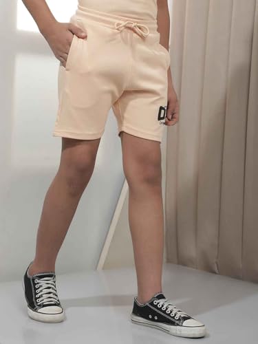Crimsoune Club Boy's Peach Graphic Print Shorts (5-6Y)
