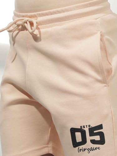 Crimsoune Club Boy's Peach Graphic Print Shorts (5-6Y)