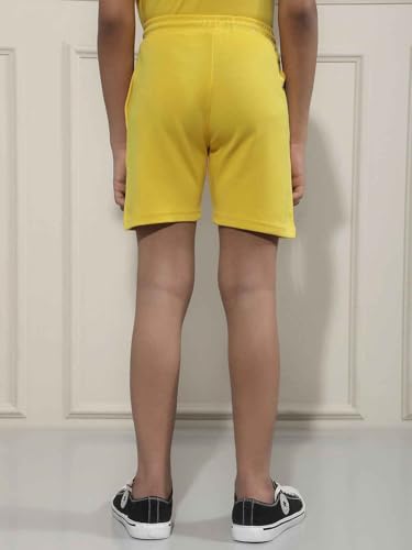 Crimsoune Club Boy's Yellow Typographic Print Shorts (7-8Y)