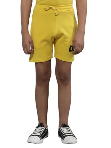 Crimsoune Club Boy's Yellow Typographic Print Shorts (7-8Y)