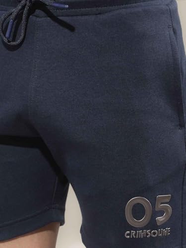 Crimsoune Club Boy's Navy Blue Typographic Print Shorts (13-14Y)