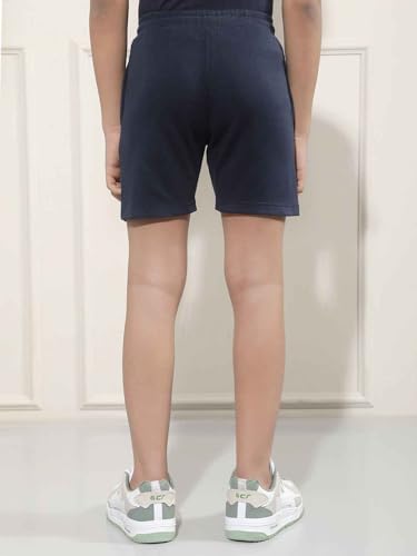 Crimsoune Club Boy's Navy Blue Typographic Print Shorts (13-14Y)