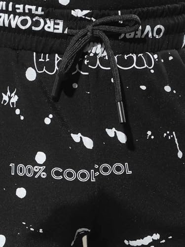 Crimsoune Club Boy's Black Typographic Print Shorts (7-8Y)