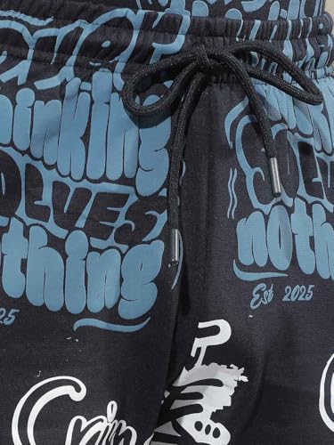 Crimsoune Club Boy's Navy Blue Typographic Print Shorts (15-16Y)