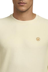 Louis Philippe Men Casual Cream Textured Sweatshirt
