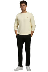 Louis Philippe Men Casual Cream Textured Sweatshirt