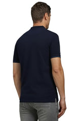Louis Philippe Men Navy Solid Polo Neck T-Shirt
