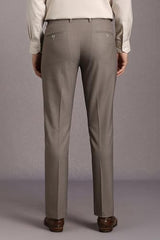 Louis Philippe Men Brown Textured Flat Front Formal Trousers